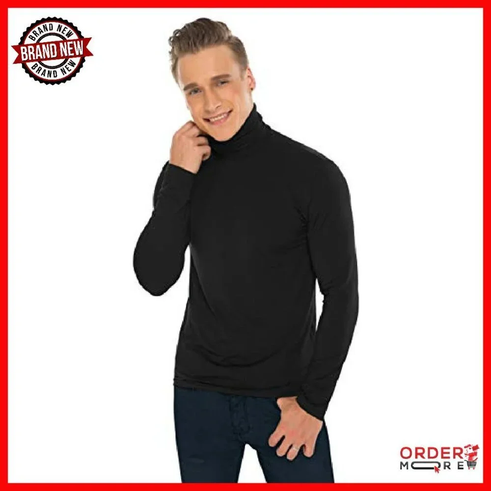 Men's Slim Fit Turtleneck Thermal Pullover Long Sleeve Lightweight Shirt